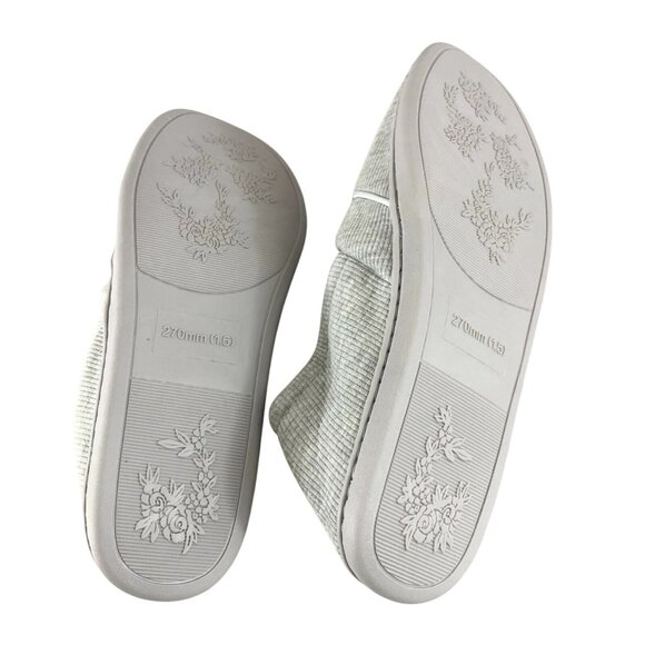 Womens Slippers Clogs Fabric Ribbed Slip On Gray Size 10 - Picture 4 of 4